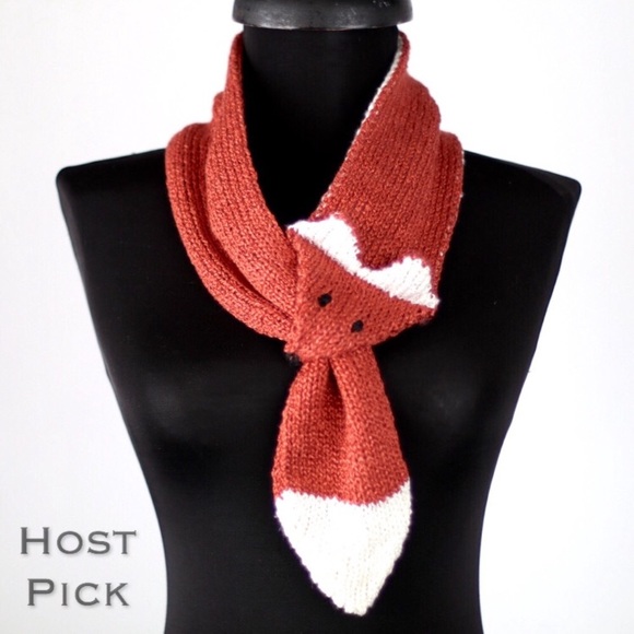 GemFOX Accessories - •HP!• Fox Stole Scarf Copper Red Orange Vegan